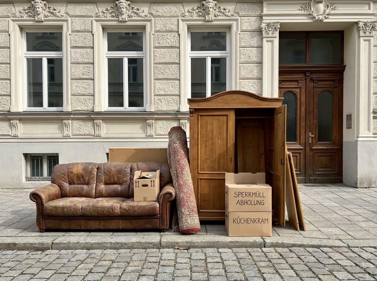 Entrümpelung mit dem Sprinter vor einem Münchner Altbau statt Container